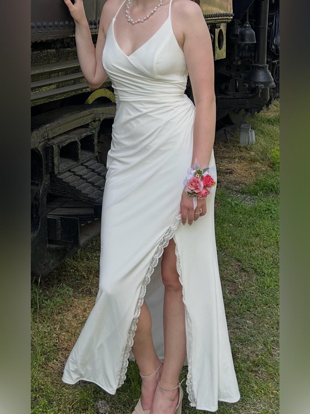 David’s Bridal White Slip Dress